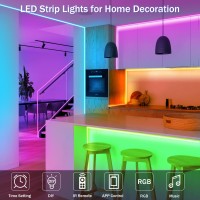 Keelixin 130Ft Led Lights,5050 Rgb Led Lights For Bedroom,Led Strip Lights With Remote & Bluetooth App Control Sync With Music,Luces Led Para Cuarto,Long Led Light Strip For Room,Tv,2 Rolls Of 65Ft