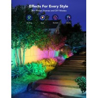 Govee Rgbic Flood Lights Outdoor, Smart Wifi Flood Light With App Control, Color Changing 500Lm 2200-6500K Led Stage Lights With Garden Yards, Holiday Lights, Wired(6 Pack)