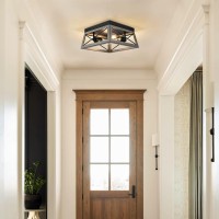 Dewenwils Industrial Flush Mount Ceiling Light Metal Ceiling Light Fixture Hallway Light Fixture Ceiling For Entryway Foyer