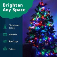 Prextex Bright & Colorful Christmas Lights (40 Feet, 200 Lights) - Fall Decor & Christmas Tree Lights With White Wire - Indoor/Outdoor String Lights - Multi-Color Twinkle Lights