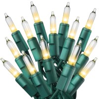 Prextex Christmas Lights 10 Feet 50 Lights Clear White Easter Christmas Tree Lights With Green Wire Indooroutdoor Water