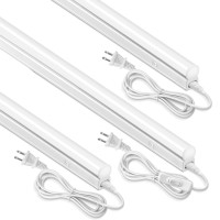 Moniosl Linkable Led Under Cabinet Closet Led T5 Light Bar 2Ft 9W 800 Lumens 5000K Super Bright Plug And Play 3 Pack