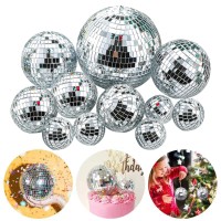 Newmemo 11Pcs Disco Ball Cake Decoration Mirror Cake Topper 70S Disco Disco Ball Table Decorations Disco Ball Centerpiece Decor