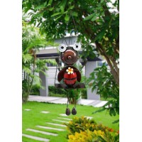 Gdf Solar Lady Bugs Swing Metal Ladybug Hanging Animal Garden Decor Waterproof Solar Lights Decorative Outdoor Lights For Outsid