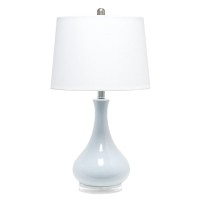 A smooth glossy finish atop the droplet shaped base transforms this simple lamp to the perfect contemporary accent for your home Combined with a hardback empire fabric shade this lamp suits all your lighting needs whether at home or in the office No bette