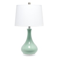 A smooth glossy finish atop the droplet shaped base transforms this simple lamp to the perfect contemporary accent for your home Combined with a hardback empire fabric shade this lamp suits all your lighting needs whether at home or in the office No bette