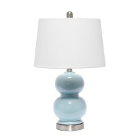 If youre looking for a way to add a little modern touch to your space this beautifully constructed table lamp combines a simple and chic combination perfect for what youre looking for It features two vertically nested orbs made of ceramic complimented wit