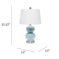 If youre looking for a way to add a little modern touch to your space this beautifully constructed table lamp combines a simple and chic combination perfect for what youre looking for It features two vertically nested orbs made of ceramic complimented wit