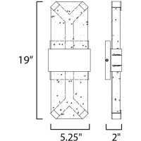 Et2 Rune - 16W 2 Led Outdoor Wall Mount-19 Inches Tall And 5.25 Inches Wide