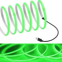 Mdee?Cob Led Strip Lights Green 6.56Ft/2M Usb Powered 5V Flexible Led Tape Lights With Usb Connector Cri 90+ 800Lm/M 320Leds/M For Indoor And Outdoor D