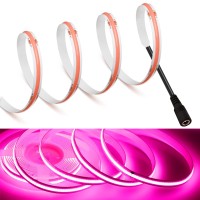 Mdee?Cob Led Strip Lights Pink 13.12Ft/4M Dc Powered Dc12V Flexible Led Tape Lights With Dc Connector Cri 90+ 800Lm/M 320Leds/M For Indoor And Outdoor D