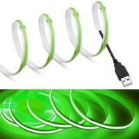 Mdee?Cob Led Strip Lights Green 9.84Ft/3M Dc Powered Dc12V Flexible Led Tape Lights With Dc Connector Cri 90+ 800Lm/M 320Leds/M For Indoor And Outdoor D