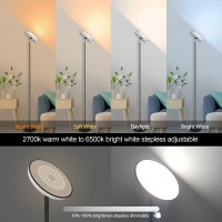 Floor Lamp,42W 3700Lm Modern Torchiere Sky Led Lamps,Bright Tall Standing Pole Light With Remote,5 Color Temperatures Dimmable,Memory Function & 1/2/3H Timer For Living Room,Bedroom,Office-(Black)