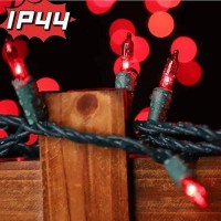 Lamphome Superbright Extendable Red Christmas Lights Decoration 100Lights 196Ft Ul Certified Mini Bulb String Lights Set For O