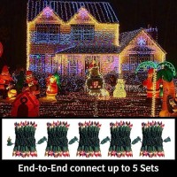 Lamphome Superbright Extendable Multi Christmas Lights Decoration 100Lights 196Ft Ul Certified Mini Bulb String Lights Set For