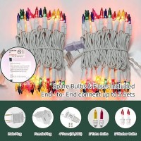 Lamphome Christmas String Light 100 Count Incandescent Mini String Light For Indoor Outdoor Use White Wiremulticolor