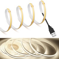 Mdee?Cob Led Strip Lights 4000K Nature White 8.2Ft/2.5M Usb Powered 5V Flexible Led Tape Lights With Usb Connector Cri 90+ 800Lm/M 320Leds/M For Indoor And Outdoor D�Cor(4000K Nature White8.2Ft/2.5M)