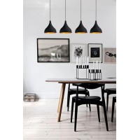 Bamyum Pendant Light Dining Table I Adash I 4 Bulbs Metal Pendant Lamp Diameter 26 Cm Black Ceiling Lamp Living Room Dining Table Round Lampshade Pendant Lamp Black