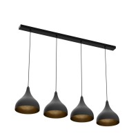 Bamyum Pendant Light Dining Table I Adash I 4 Bulbs Metal Pendant Lamp Diameter 26 Cm Black Ceiling Lamp Living Room Dining Table Round Lampshade Pendant Lamp Black