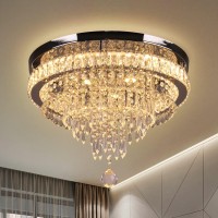 Frixchur 197 Modern Crystal Chandelier Ceiling Light Led Chandeliers Flush Mount Ceiling Light Fixture For Bedrooms Living Di