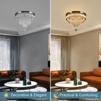 Frixchur 197 Modern Crystal Chandelier Ceiling Light Led Chandeliers Flush Mount Ceiling Light Fixture For Bedrooms Living Di