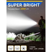 Durapower Rechargeable Spotlight 60000 Lumen Super Bright Led Handheld Spotlight Ip44 Waterproof Spotlight Flashlight Portable