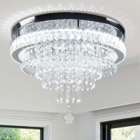 Frixchur 197 Crystal Chandeliers Crystal Ceiling Light Fixtures Led Flush Mount Light Modern Chandelier For Living Room Bedro