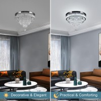 Frixchur 197 Crystal Chandeliers Crystal Ceiling Light Fixtures Led Flush Mount Light Modern Chandelier For Living Room Bedro