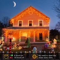 Xmasbokeh 33Ft 400 Led Halloween String Lights Orange Icicle Lights For Outside With 75 Drops Waterproof 8 Modes Plug In Curta