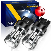 Tomhasa 7440 7443 Led Bulbs Red For Brake Lights, Ultra Bright 7441 7444 T20 W21W Led Replacement Bulbs For Tail Lights, Stop Lights, Brake Lights, Brilliant Red, Pack Of 2