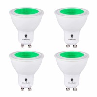 4 Pack Bluex Led Gu10 Green Light Bulb - 6W (50Watt Equivalent) - 120V Blue Led Green Bulb, Party Decoration, Porch, Home, Holiday Lighting, Decorative Illumination Led Bulb (Green)