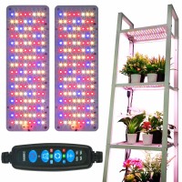 Dommia Grow Light, 4 Dimmable Levels Full Spectrum Grow Light With Auto On & Off Timer, 256 Leds Sunlike Plant Growing Lamp For Seedlings, Veg, Bloom, Idea For Indoor Plants(2Pcs)