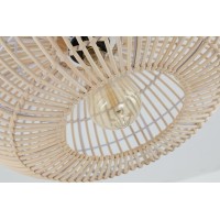 Hxmls Ceiling Light Fixture,Semi Flush Mount Ceiling Light, Rattan Lampshade Wicker Bamboo Farmhouse Light Fixtures With Rattan Shade For Bedroom Hallway Dining Room Bathroom Corridor Passway 1Pack