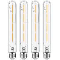 T10 Led Long Bulbs,4W Dimmable Tubular Bulb,40 Watt Equivalent,E26 Edison Style Vintage Led Filament Light Bulb,3000K Soft White,8.9In(225Mm),4-Pack.