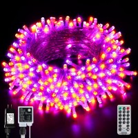 Vtechology Halloween String Lights, 200 Leds 66Ft Orange & Purple Color Changing Halloween Lights With 11 Modes,Halloween Party Decorative Light For Party Indoor Outdoor Decor End To End