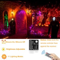 Vtechology Halloween String Lights, 200 Leds 66Ft Orange & Purple Color Changing Halloween Lights With 11 Modes,Halloween Party Decorative Light For Party Indoor Outdoor Decor End To End