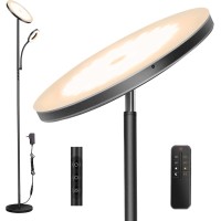 Led Floor Lamp, 3600Lm 42W Bright Standing Lamps For Living Room With Gooseneck Reading Lamp, 2700K-6500K Stepless Dimming Modern Lamp With Remote & Touch Control, 69