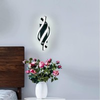 Modern Led Wall Sconce Lighting Indoor Vertical Decorative Wall Lamp Aluminum Fixtures Led Acrylic Wall Light For Bedroom Living Room Hallway Aisle Balcony, Cool White, 6000K ( Color : Black )