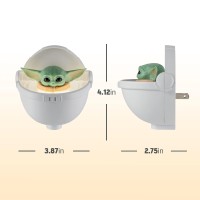 Star Wars Led Night Light Baby Yoda Floating Carrier Plugin Dusktodawn Sensor The Mandalorian Grogu Ulcertified Cute