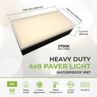 Lumengy Paver Light 4 8 Inch 393 Inch X 787 Inch 2700K Brick Lighting For Pavers Driveway Pathway Patio Garden 12V W