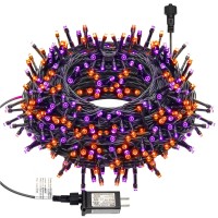 300 Led Halloween Lights, 98.5Ft Halloween String Lights With 8 Lighting Modes, Waterproof & Connectable Mini Lights, Plug In For Indoor Outdoor Holiday Party Bedroom Decorations (Purple & Orange)