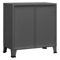 Vidaxl Anthracite Steel Industrial Storage Chest - Versatile Cabinet With Shelf And Name Tag Holder - Floor-Safe Design - Durable And Easy To Clean - Perfect For Office And Home