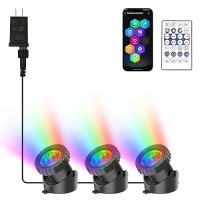 Rgb Pond Lights With Timer Led Underwater Submersible Colorful Landscape Spotlights 98Ft Remote Control Ip68 Waterproof Founta