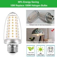 Szhzs E26 10W Led Corn Bulb 100W Equivalent Incandescent, Standard Medium E26 Base Chandelier Light Bulbs 1000Lumens, Non-Dimmable Bulb Warm White For Indoor Home Household Lighting 2-Pack