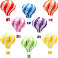 Twill Hanging Hot Air Balloon Paper Lanterns Set Party Decoration Birthday Wedding Christmas Party Decor Gift 12 Inch Pack Of