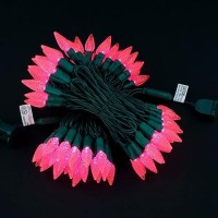 Yuletime Pink C6 Strawberry Led Christmas Lights 33 Ft 100 Count 4 Spacing Onepiece High Waterproof Ul Certified String Ligh