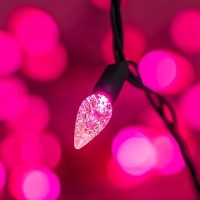 Yuletime Pink C6 Strawberry Led Christmas Lights 33 Ft 100 Count 4 Spacing Onepiece High Waterproof Ul Certified String Ligh