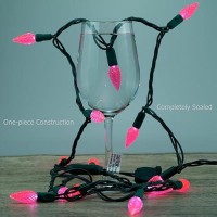 Yuletime Pink C6 Strawberry Led Christmas Lights 33 Ft 100 Count 4 Spacing Onepiece High Waterproof Ul Certified String Ligh