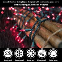 Lamphome Super-Bright Extendable Pink Christmas Lights Decoration 150Lights 31.9Ft Ul Certified Mini Bulb String Lights Set For Outdoor Christmas Tree Garden Holiday Party Patio Wedding Garland Decor