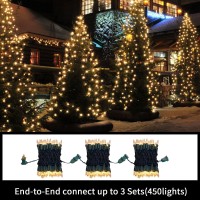 Lamphome Super-Bright Extendable Warm White Christmas Lights Decoration 150Lights 31.9Ft Ul Certified Mini Bulb String Lights Set For Outdoor Christmas Tree Garden Holiday Party Patio Wedding Decor